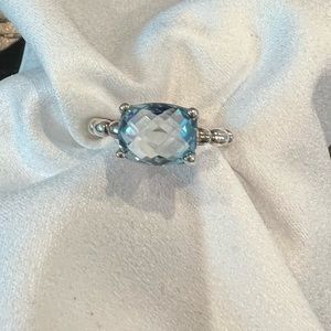Pandora cool breeze blue topaz ring.
